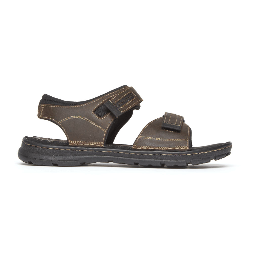 Rockport Sandals For Mens Brown - Darwyn Quarter Strap - JN3612578